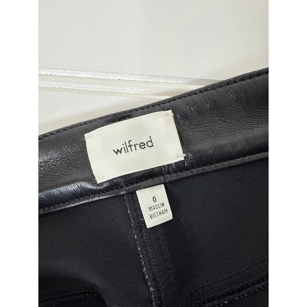 Wilfred Aritzia Melina Black High Rise Straight Leg Vegan Leather Pants Size 0 - Picture 7 of 7
